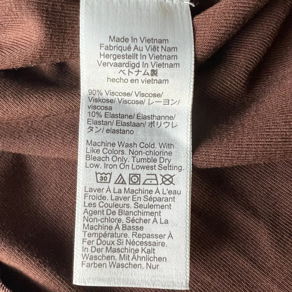 J Crew Refined Rib Long Sleeve Shirt With Button Cuffs Large Brown